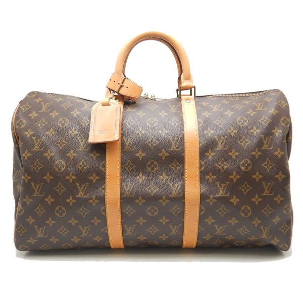 1 Louis Vuitton Monogram Keepall 50 Boston Bag Brown