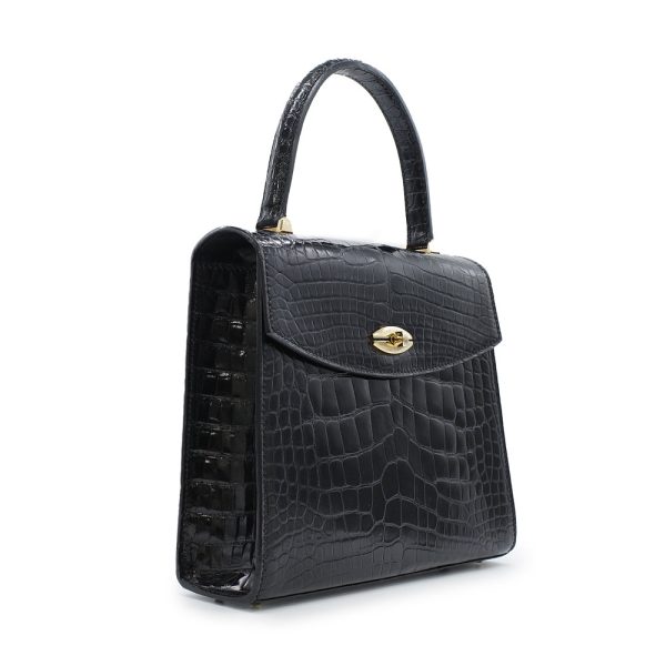 1 Louis Vuitton Malesherbes Handbag Crocodile Special Black