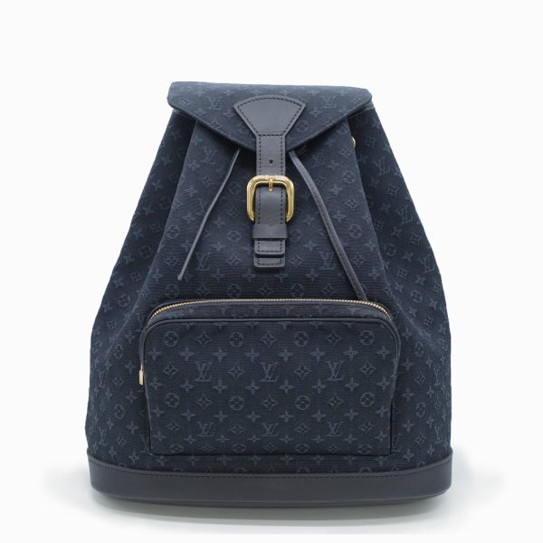 1 Louis Vuitton Montsouris GM Bag Pack Rucksack Monogram Mini Tst Blue Navy