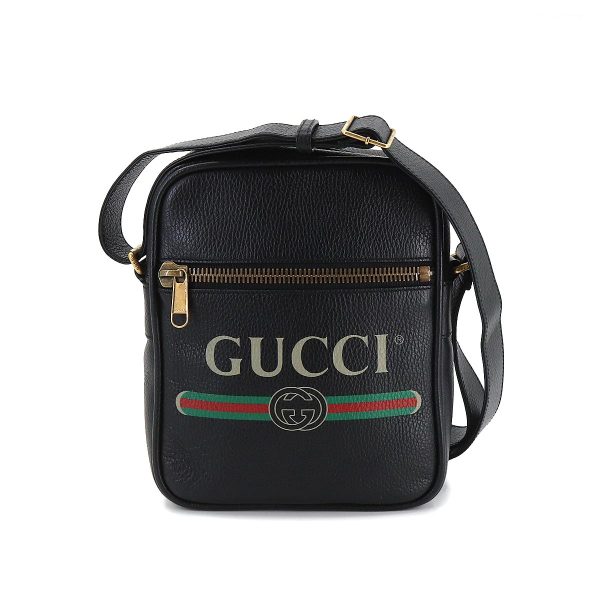 1 Gucci Leather Black Gold Hardware Shoulder Bag