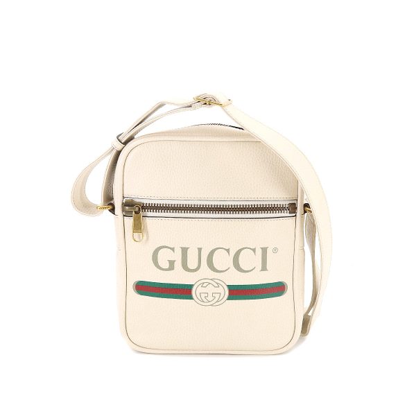 1 Gucci Shoulder Bag Leather Ivory Gold Hardware White