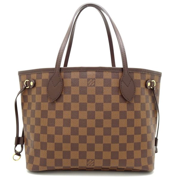 1 Louis Vuitton Damier Neverfull PM Ebene Tote Bag Brown