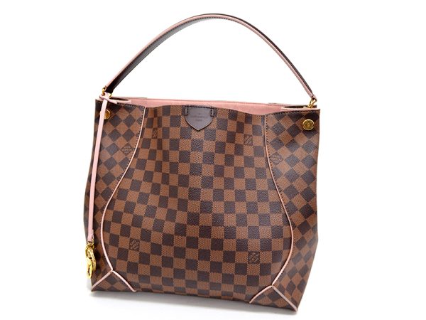 1 Louis Vuitton Kaisa Hobo Bag Shoulder Messenger Bag Damier Rose Ballerine