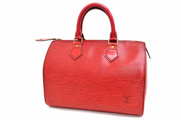 1 Louis Vuitton Speedy 25 Handbag Red