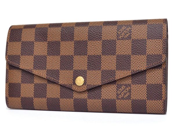 1 Louis Vuitton Portefeuille Sarah Wallet Coin Purse Damier Ebene