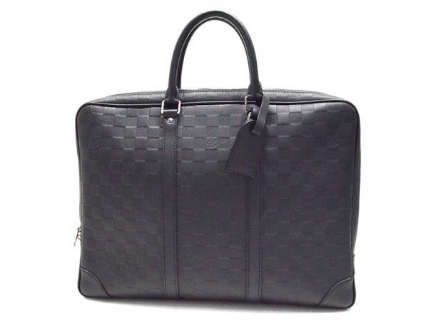 1 Louis Vuitton Voyage Handbag Damier Graphite Black