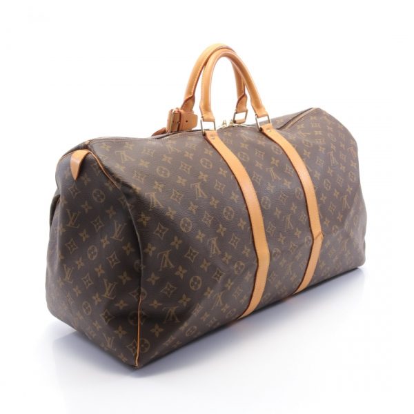 1 Louis Vuitton Keepall 55 Monogram Boston Bag Brown