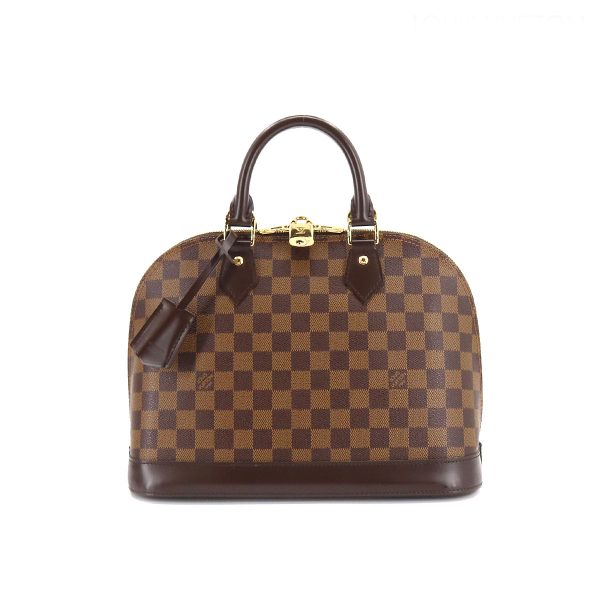 1 Louis Vuitton Damier Alma PM Hand Bag Ebene Brown