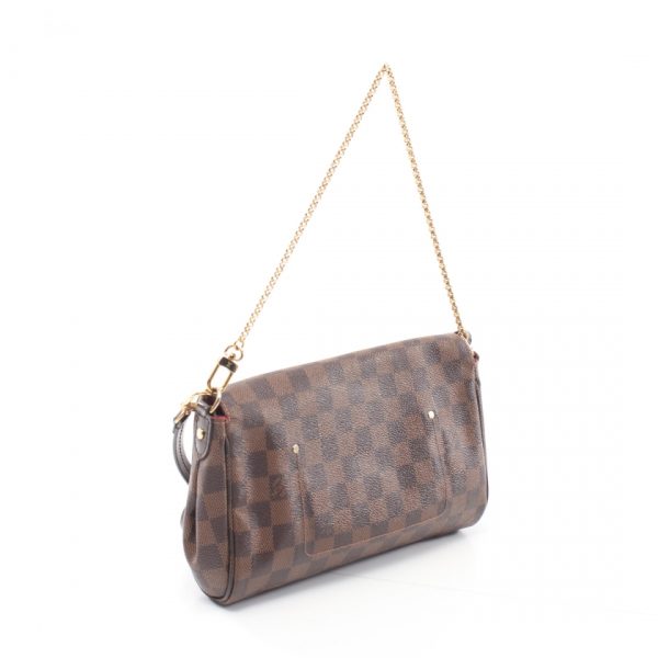 1 Louis Vuitton Favorite MM Damier Ebene Chain Handbag Brown