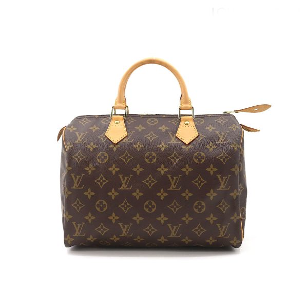 1 Louis Vuitton Monogram Speedy 30 Hand Bag Brown Gold Hardware