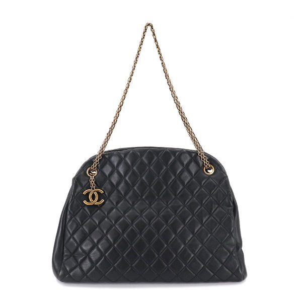 1 Chanel Mademoiselle Bowling Chain Shoulder Bag Leather Black