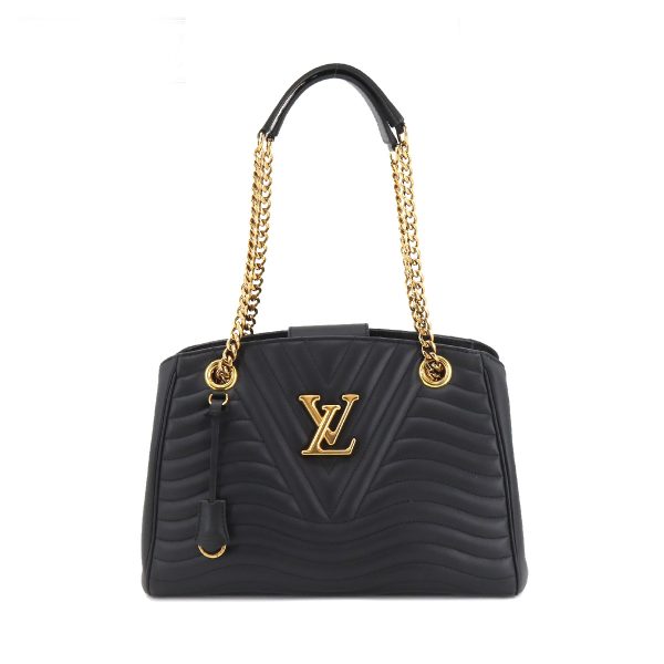 1 Louis Vuitton New Wave Chain Tote 2 Way Shoulder Bag Leather Noir