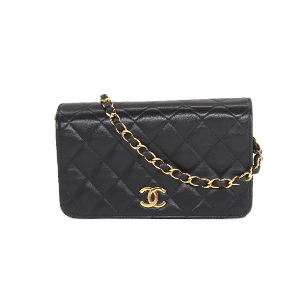 1 Chanel Mini Matelasse Chain Shoulder Bag Leather Black