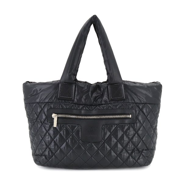 1 Chanel Coco Cocoon MM Medium Tote Bag Nylon Leather Black