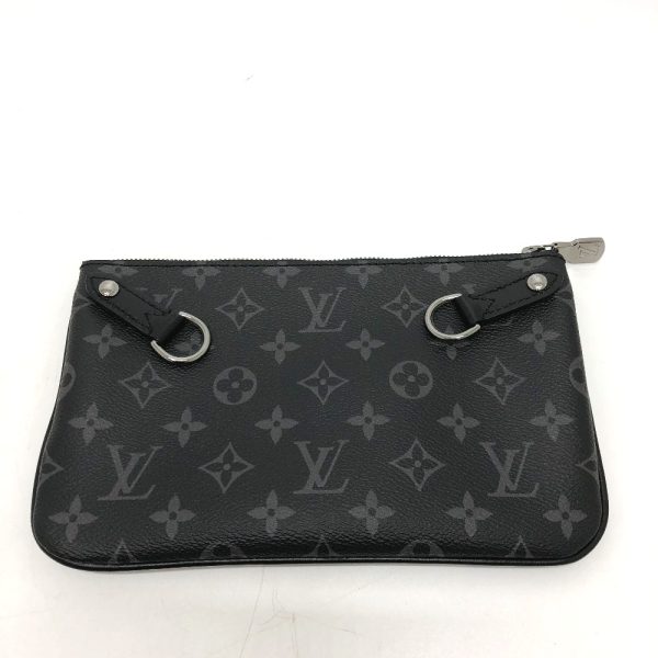 1 Louis Vuitton Monogram Eclipse Trio Clutch Bag Black