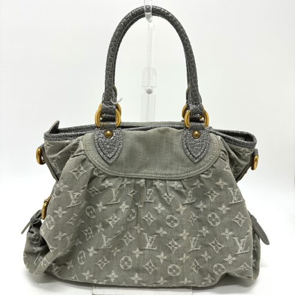 1 Louis Vuitton Denim NeoCabby MM Handbag Gray