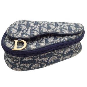 1 Christian Dior Trotter Saddle Pouch Gray Navy