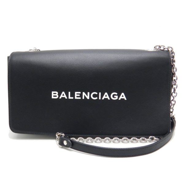 1 Balenciaga Everyday Chain Wallet Calf Black Crossbody