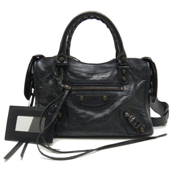 1 Balenciaga Classic Mini City Handbag 2way Lambskin Black