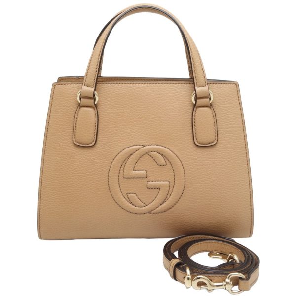 1 Gucci Soho Interlocking 2way Bag Leather Beige