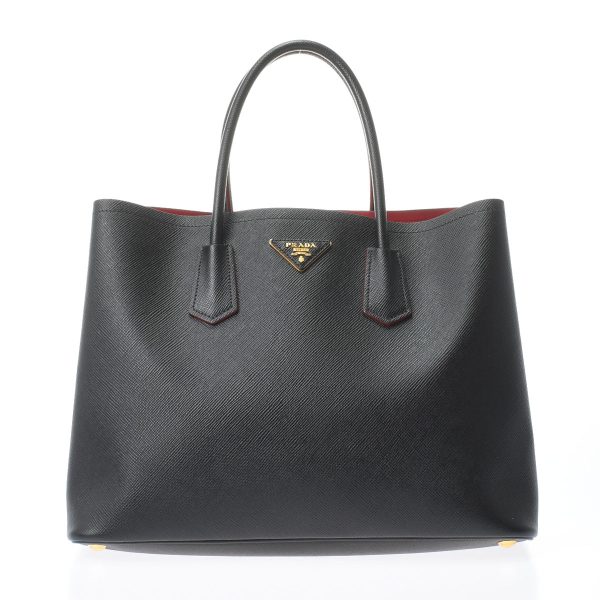 1 Prada Tote Bag Gold Metal Fittings Leather 2way Bag Black