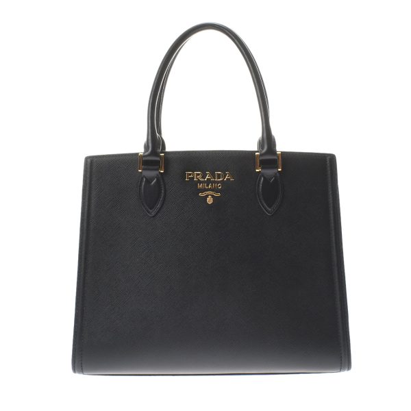 1 Prada Handbag Gold Metal Fittings Saffiano Black