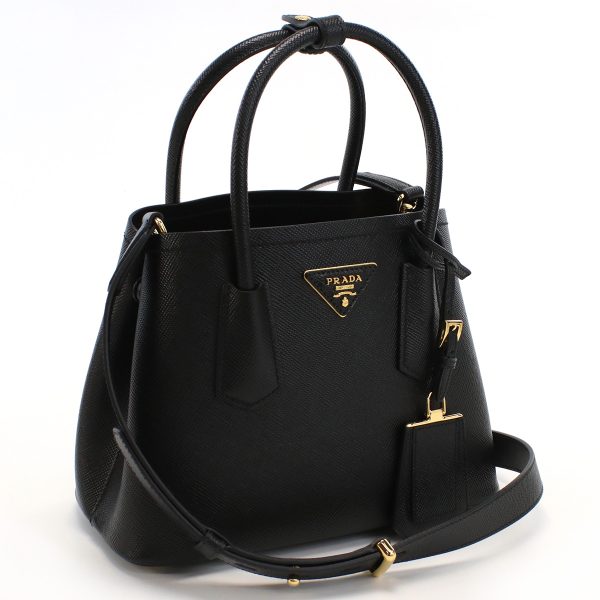 1 Prada Tote Handbag Triangle Shoulder Bag Nero Black