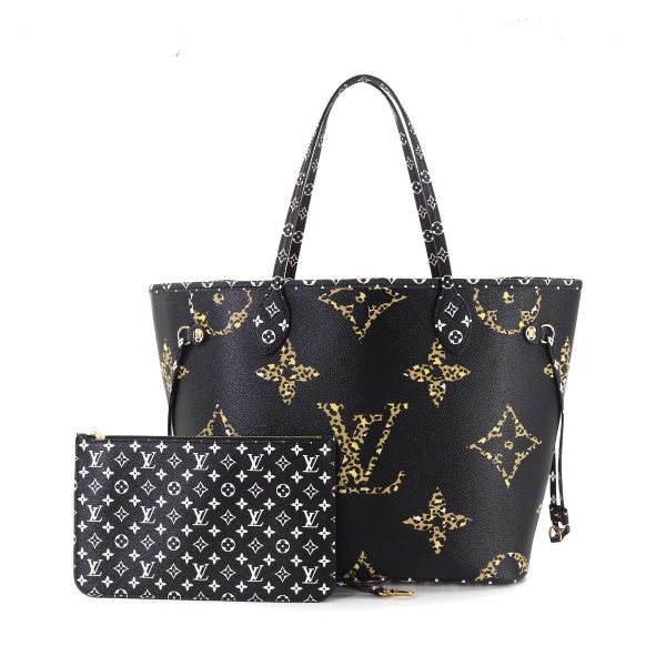 1 Louis Vuitton Monogram Jungle Neverfull MM Tote Bag Noir