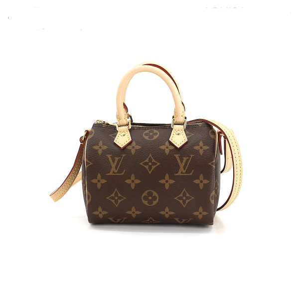 1 Louis Vuitton Monogram Nano Speedy 2 Way Hand Shoulder Bag Brown