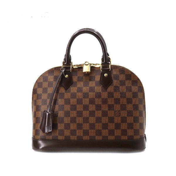 1 Louis Vuitton Damier Alma PM Hand Bag Ebene Brown