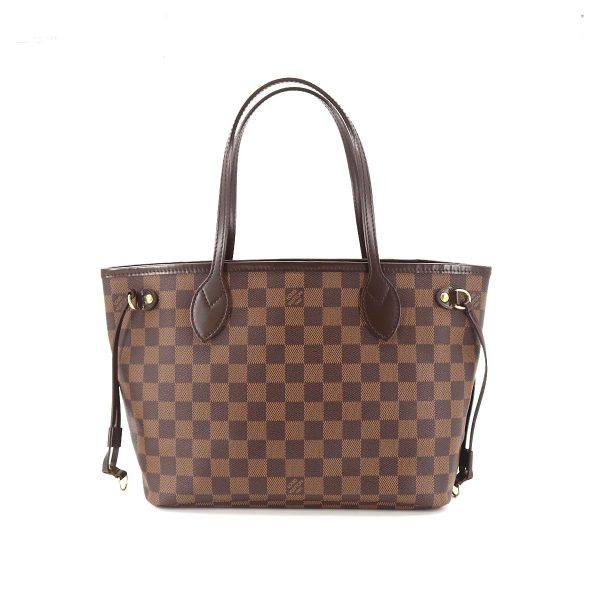 1 Louis Vuitton Damier Neverfull PM Tote Bag Ebene Brown