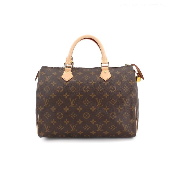 1 Louis Vuitton Monogram Speedy 30 HandBag Brown Gold Hardware