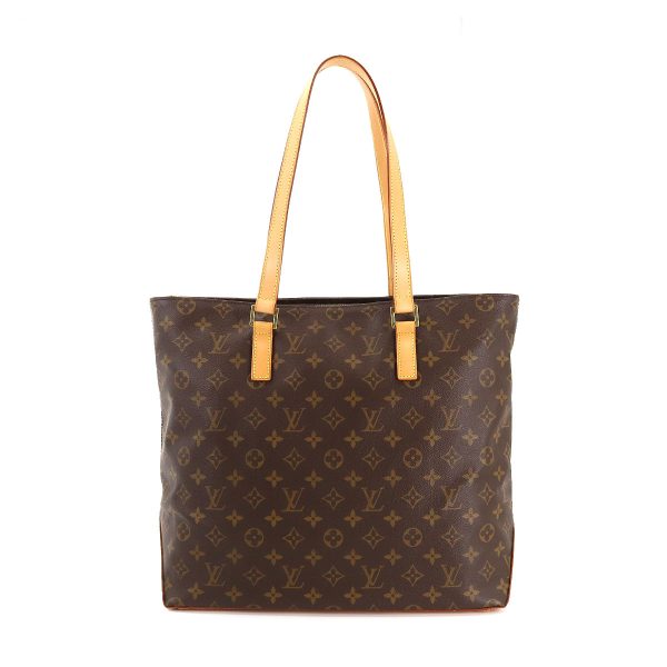 1 Louis Vuitton Monogram Cabas Mezzo Tote Bag Brown Gold Metal Fittings