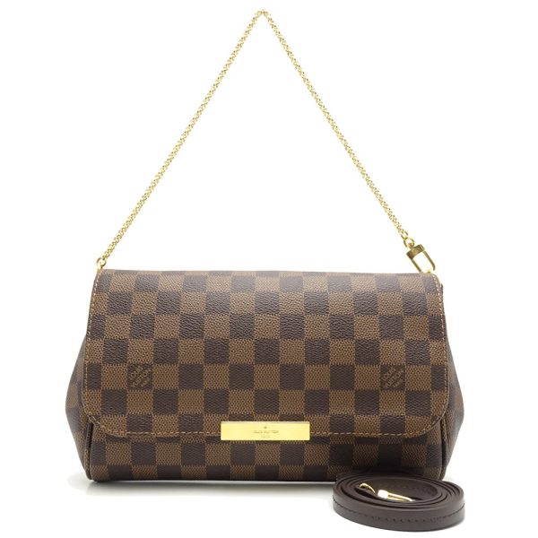 1 Louis Vuitton Damier Favorite MM Ebene 2WAY Bag Brown