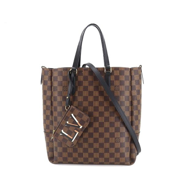 1 Louis Vuitton Damier Belmont NV MM 2 Way Tote Shoulder Bag Ebene Noir