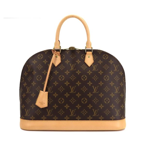 1 Louis Vuitton Monogram Alma GM Hand Bag Brown Gold Metal Fittings