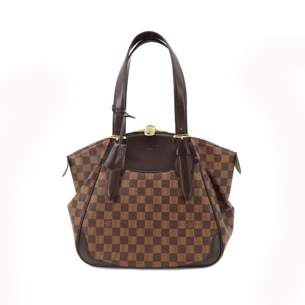 1 Louis Vuitton Damier Verona MM Shoulder Bag Ebene Gold Hardware