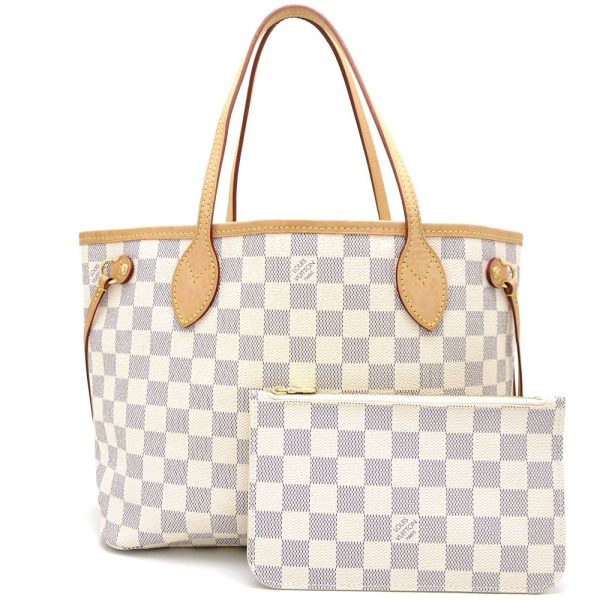 1 Louis Vuitton Damier Azur Neverfull PM Tote Bag