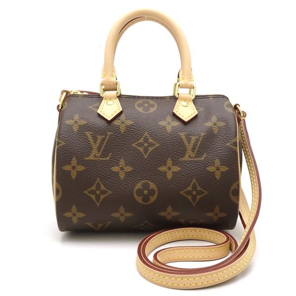 1 Louis Vuitton Monogram Nano Speedy Brown Mini Bag Diagonal Hanging