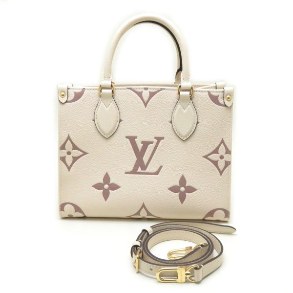 1 Louis Vuitton Amplant Bicolor On The Go PM 2WAY Bag Claim Creme