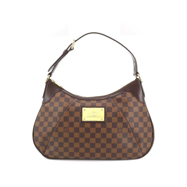 1 Louis Vuitton Damier Thames GM Shoulder Bag Ebene Gold Metal Fittings