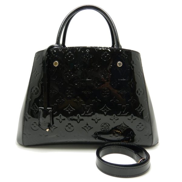 1 Louis Vuitton Vernis Montaigne MM Noir Black 2WAY Bag