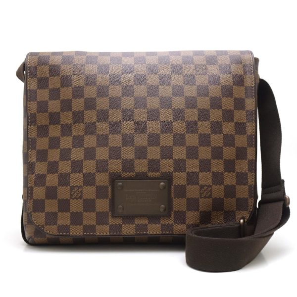 1 Louis Vuitton Damier Brooklyn MM Ebene Diagonal Shoulder Brown