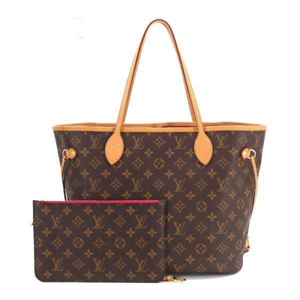 1 Louis Vuitton Monogram Neverfull MM Tote Bag Brown