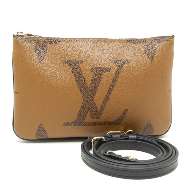 1 Louis Vuitton Monogram Pochette Double Zip Diagonal Shoulder Brown