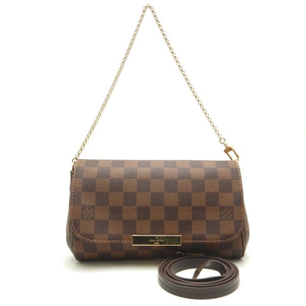 1 Louis Vuitton Damier Favorite PM Ebene 2WAY Bag Diagonal Brown