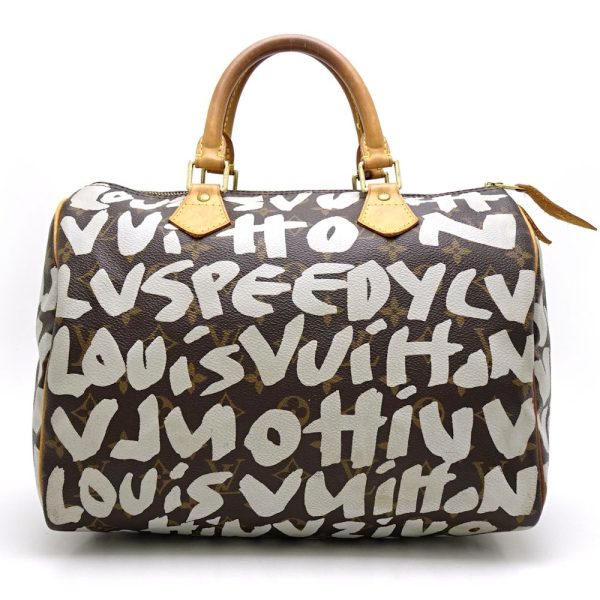 1 Louis Vuitton Monogram Graffiti Speedy 30 Argent Shoulder Bag