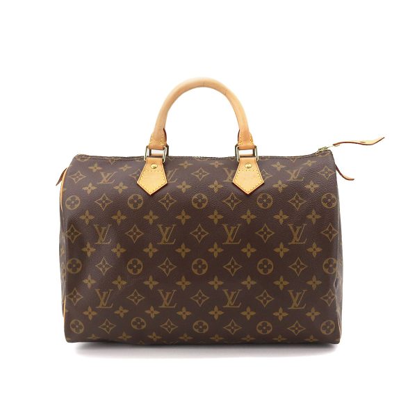 1 Louis Vuitton Monogram Speedy 35 Hand Bag Brown Gold Hardware