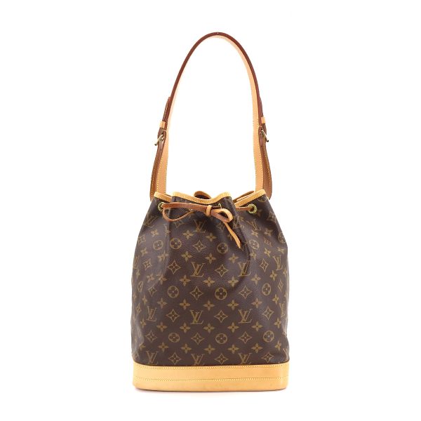 1 Louis Vuitton Monogram Noe Shoulder Bag Brown Gold Hardware