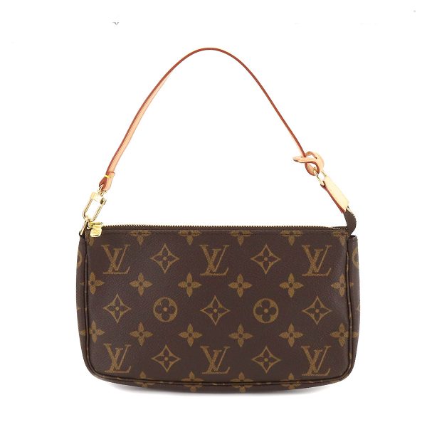 1 Louis Vuitton Monogram Pochette Accessoires Brown Gold Metal Fittings